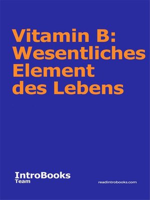 cover image of Vitamin B